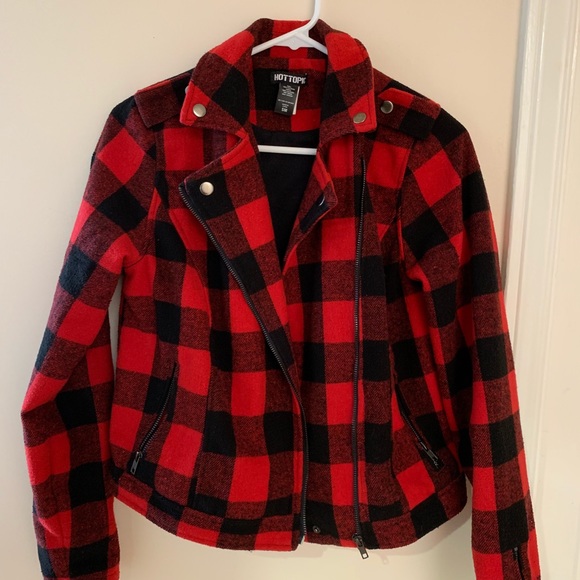 Jackets & Blazers - Hot topic plaid flannel moto jacket